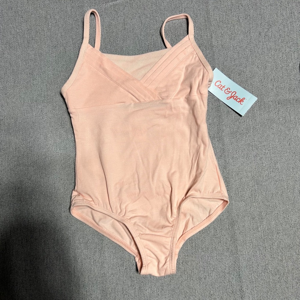 Cat & Jack Girls Dance Leotard S 6/6X Pink Ballet Gymnastics Keyhole Back‎ NWT